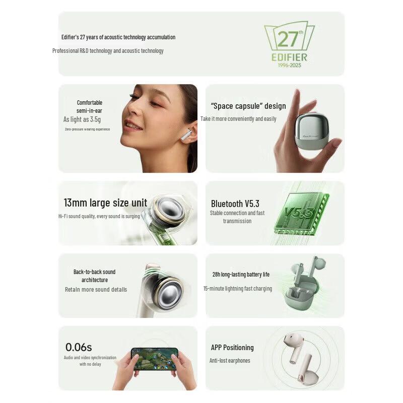 Edifier True Wireless Bluetooth Earbuds