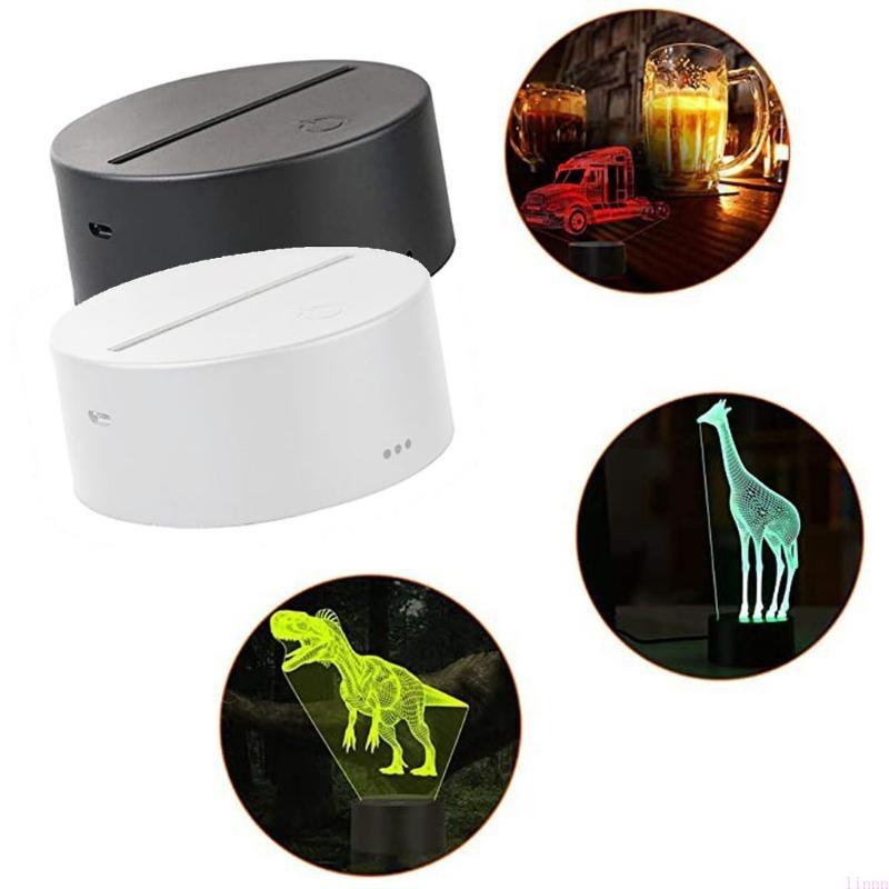 4 Night LED Light Lamp Base Remote Control USB Cable Adjustable 7 Colors Lights