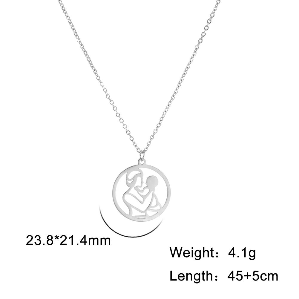 Cazador Lovely Family Pendant Necklaces Mom Dad Children Baby Pregnant Woman Stainless Steel Choker Jewelry Mother Day Gift New