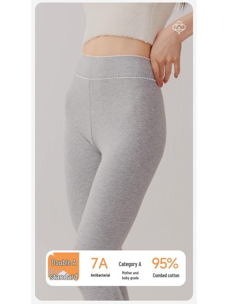 Women's High Waist Cotton Long Johns - Thin, Warm, Plus Size Leggings for Autumn