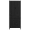 Highboard in Black Oak Look 69.5 x 34 x 180 cm Engineered Wood
