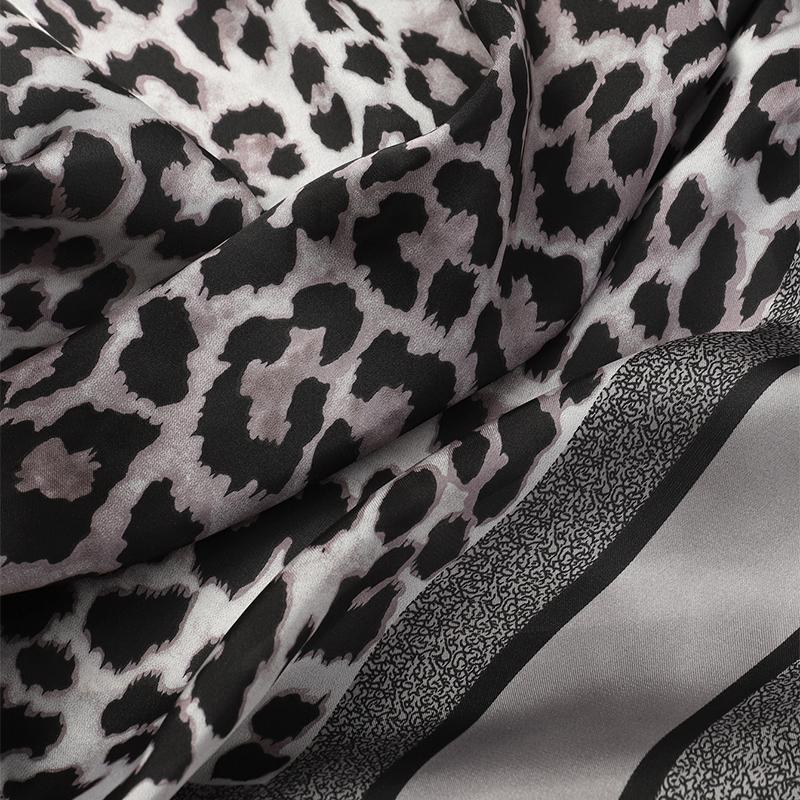 70CM Silk Feeling Square Scarf Women Leopard Print Neckerchief Hair Band Foulard Bandana Echarpe Tie Shawl Wraps Luxury Brand