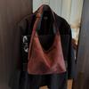 Sueded 2026 Retro Women's Tote: Large-Capacity Commuter Shoulder Bag