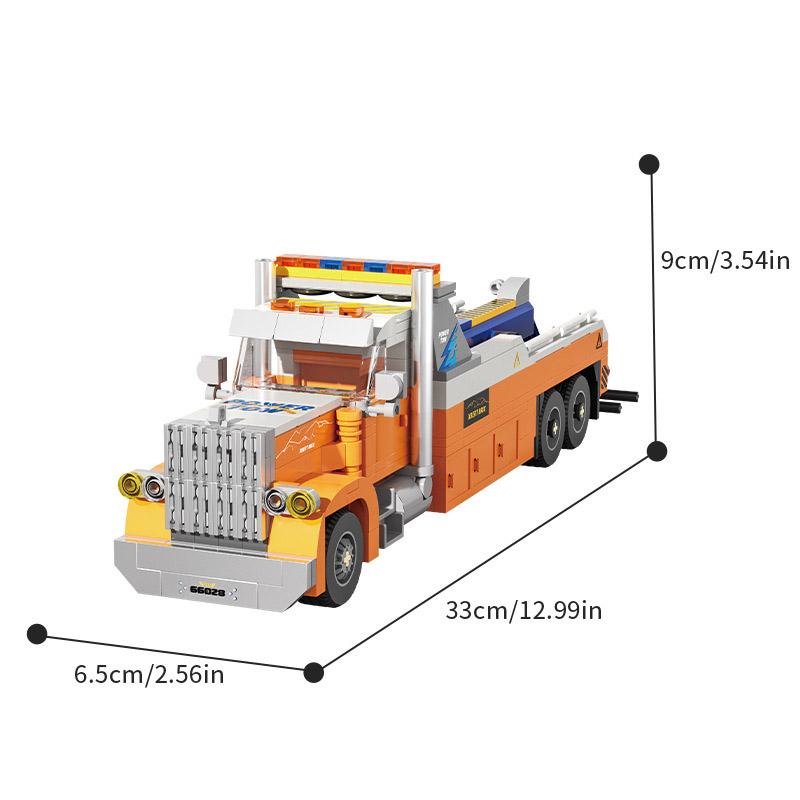 Technical City 449pcs Heavy-duty Tow Truck Model Building Blocks Set Highway Trailer Truck MOC Car Toys For Children Boys Gifts