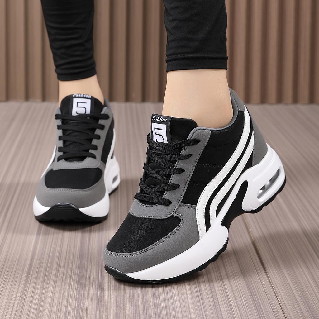 Shoe Factory New Spring and Autumn Soft Sole Leather Surface Inner Height Increase Women's Shoes Platform Casual Sports Shoes Women