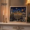 Indoor Garden Decor DIY Hanukkah Pearl Art Kit, 3D Mosaic Bead Craft Set, Creative Holiday Gift for Family Ritual Activity Making Kit Traditional Home