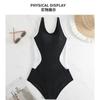 One-piece Splicing Swimsuit Small Breasts Gathered Conservative Flat Angle To Cover The Belly and Show Thinness