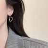 Gold-Plated Heart Earrings: Simple S925 Silver Hoops for Women