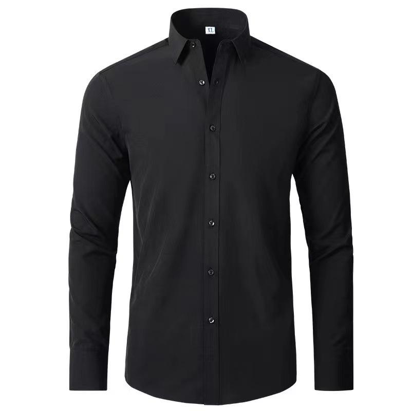 Men's European Fit Non-Iron Long-Sleeve Stretch Shirt - Hot-Selling with Vertical Design