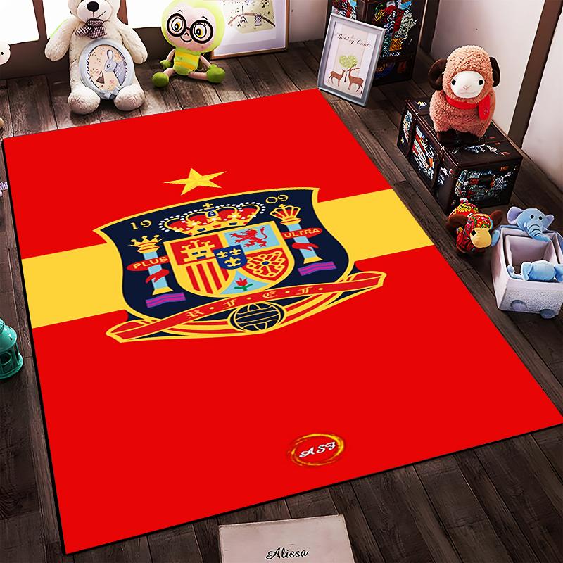Red Spanish Themed Designed floor mat, suitable as a non-slip mat for the living room or bedroom sofa