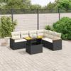 VidaXL Garden Lounge Set with Cushions 7 Pcs, Patio Sofas, Patio Furniture Set, Outdoor Furniture, Black 3273093