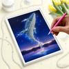 DIY Diamond Art Pearl Painting Kit for Adults, Blue Whale Shaped Pearl Art Painting Wall for Home Office Decor Handmade Gift