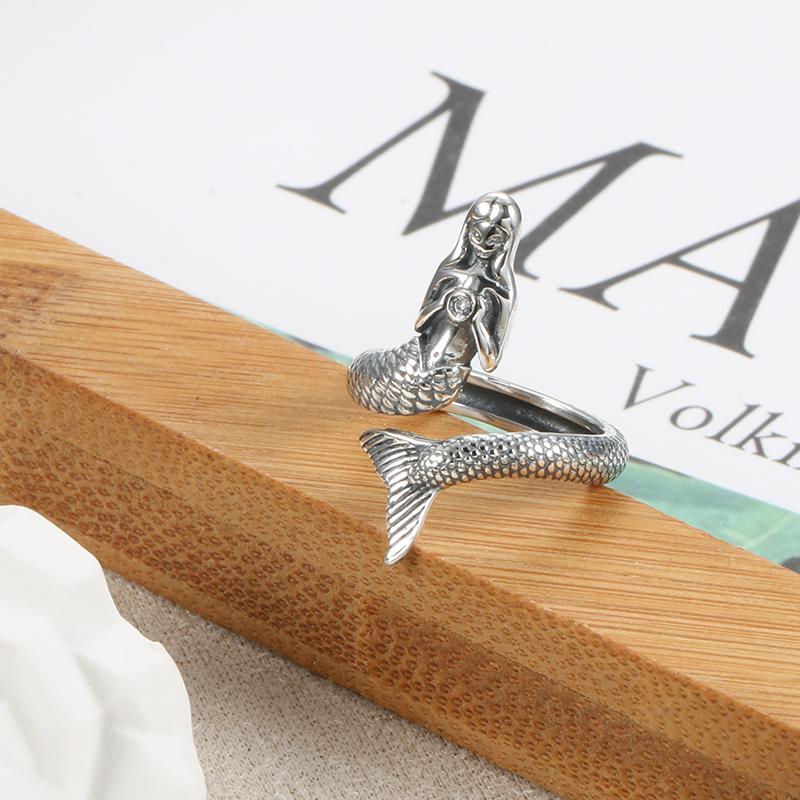 Sale Trendy 100%    Animal Collection Mermaid Family Finger Rings For Women  Jewelry Gift