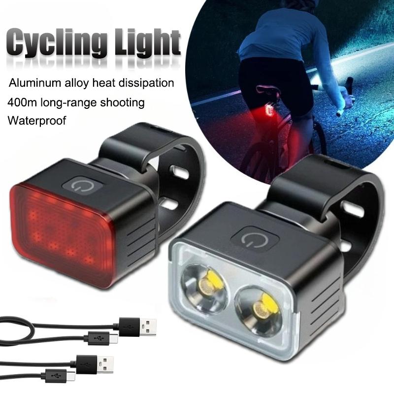 LEM Bicycle LED Light Rear Front Type-C Rechargable 260LM Riding Light Waterproof Bike Taillight Night Cycling Llumination Safety Lamp