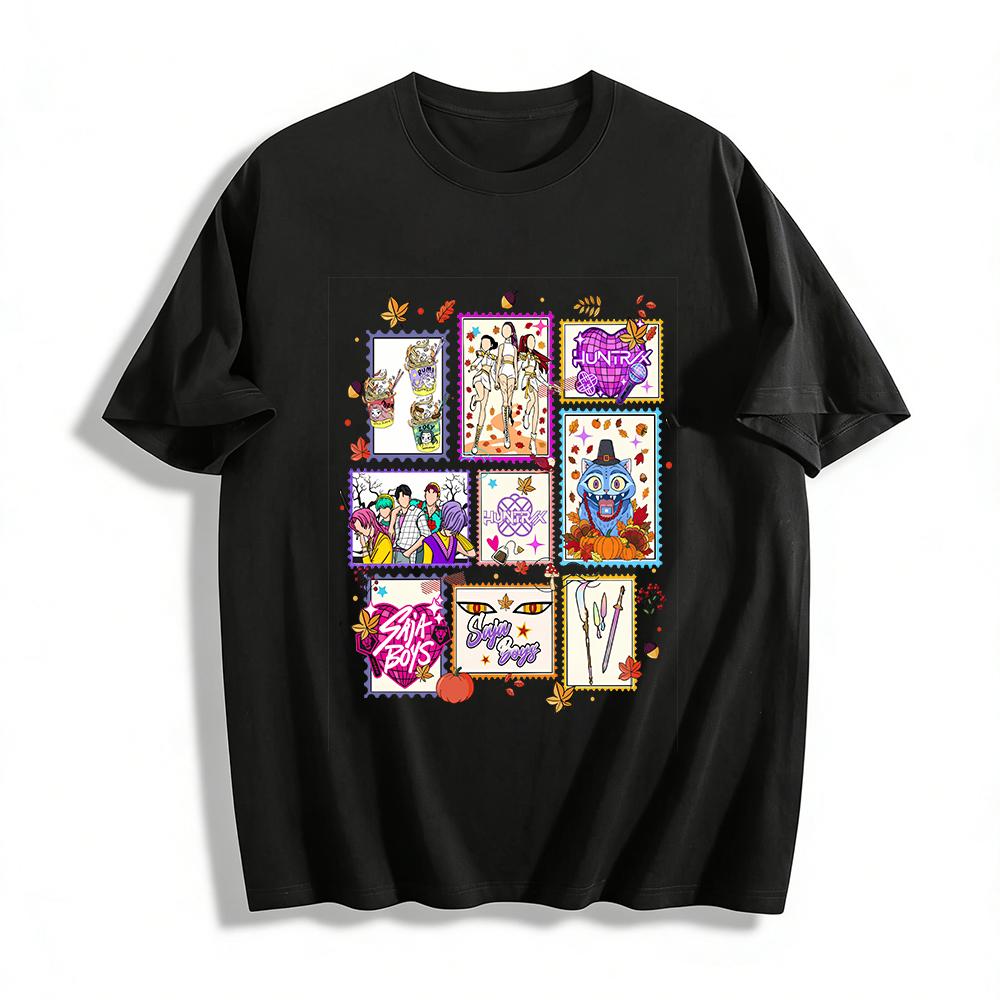 

Autumn Limited Anime Style Printed Top Cool Huntrax Saja Boys Theme Vintage Vibe T-Shirt Pure cotton T-shirt XXS