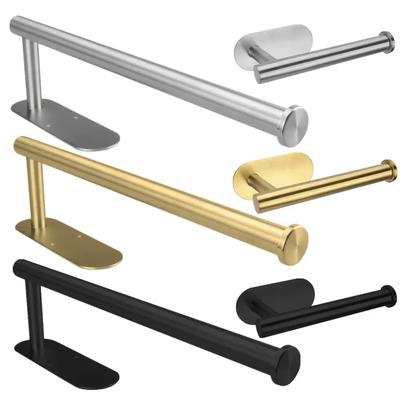 Zelfklevende toiletrolhouder Organizer Wandmontage Opbergstandaard Keuken Badkamer Geen boor Tissue Handdoekdispenser Roestvrij