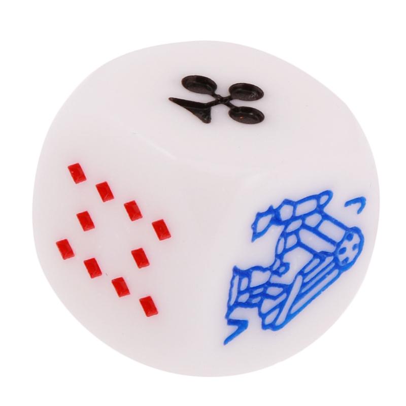 10pcs 6 Sided D6 Dice Party Board Game Dice Queen Jack Gaming Card Game Dices