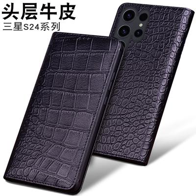 Luxusní peněženka z pravé kůže Business pouzdro na telefon Pro Samsung Galaxy S26 S25 S24 Ultra Plus Slot na kreditní kartu Peníze Pouzdro Holste