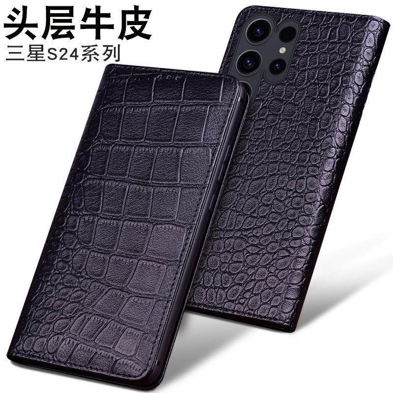 Luxusní peněženka z pravé kůže Business pouzdro na telefon Pro Samsung Galaxy S26 S25 S24 Ultra Plus Slot na kreditní kartu Peníze Pouzdro Holste