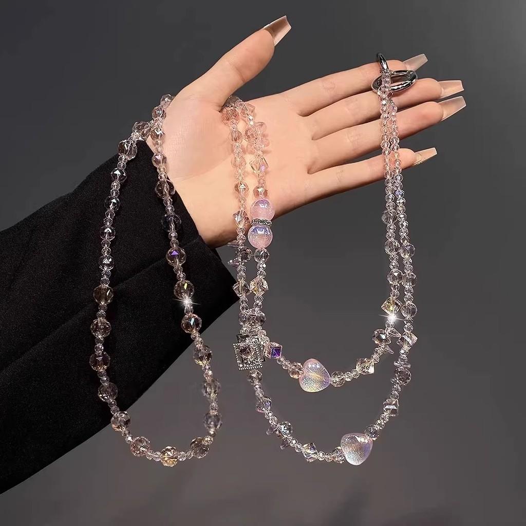 Galaxy Heart Perfume Bottle Phone Lanyard With Pvc Chain For Ladies And Gents
