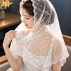 Polyester Bridal Veil Polka Dot Shoulder Shawl Elegant Head Scarf  Wedding Day