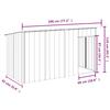 Vidaxl Buda per Cane, Con Tetto, Antracite, 196X91X110 Cm, Acciaio