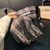Tonglu Women's Mohair Winter Scarf: Black & White Plaid, High-End, Thick & Warm Neck Warmer