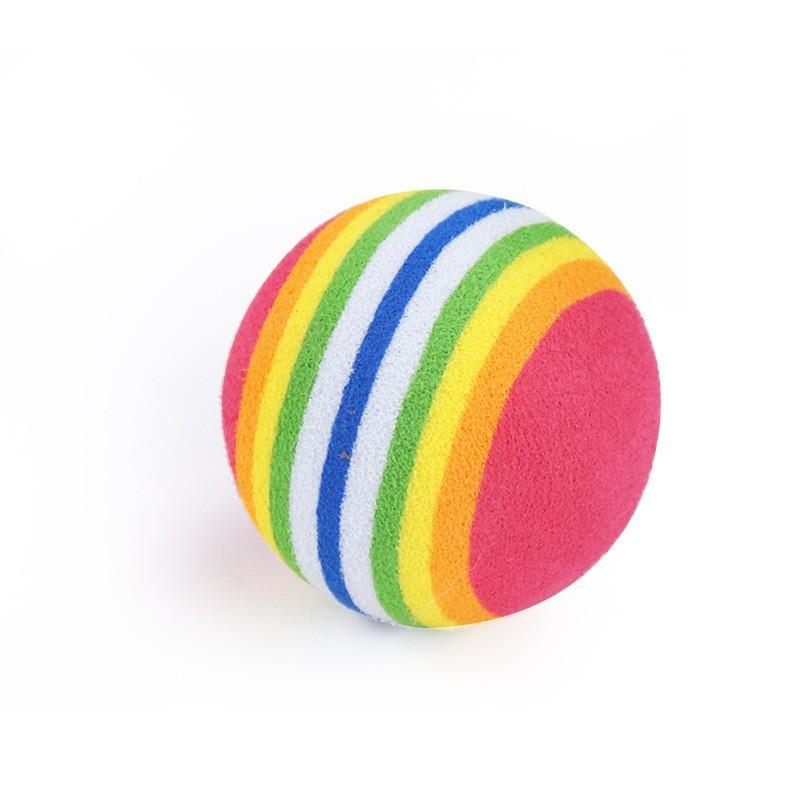 Rainbow Toy Ball, Cat Solid Elastic Ball Pet Supplies Kitten Puppy Ball Toy Cat Ball EVA Floating Water