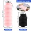 2Pcs Collapsible Silicone Water Bottle with Clasps 500ml Portable Sport Bottle Leakproof Outdoor Travel Hike Sport Water Cup