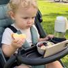 Lightweight Plastic Food Tray For Strollers Easy Setups Quick Cleaning Universal Pram Tray with Cup Phone Holder