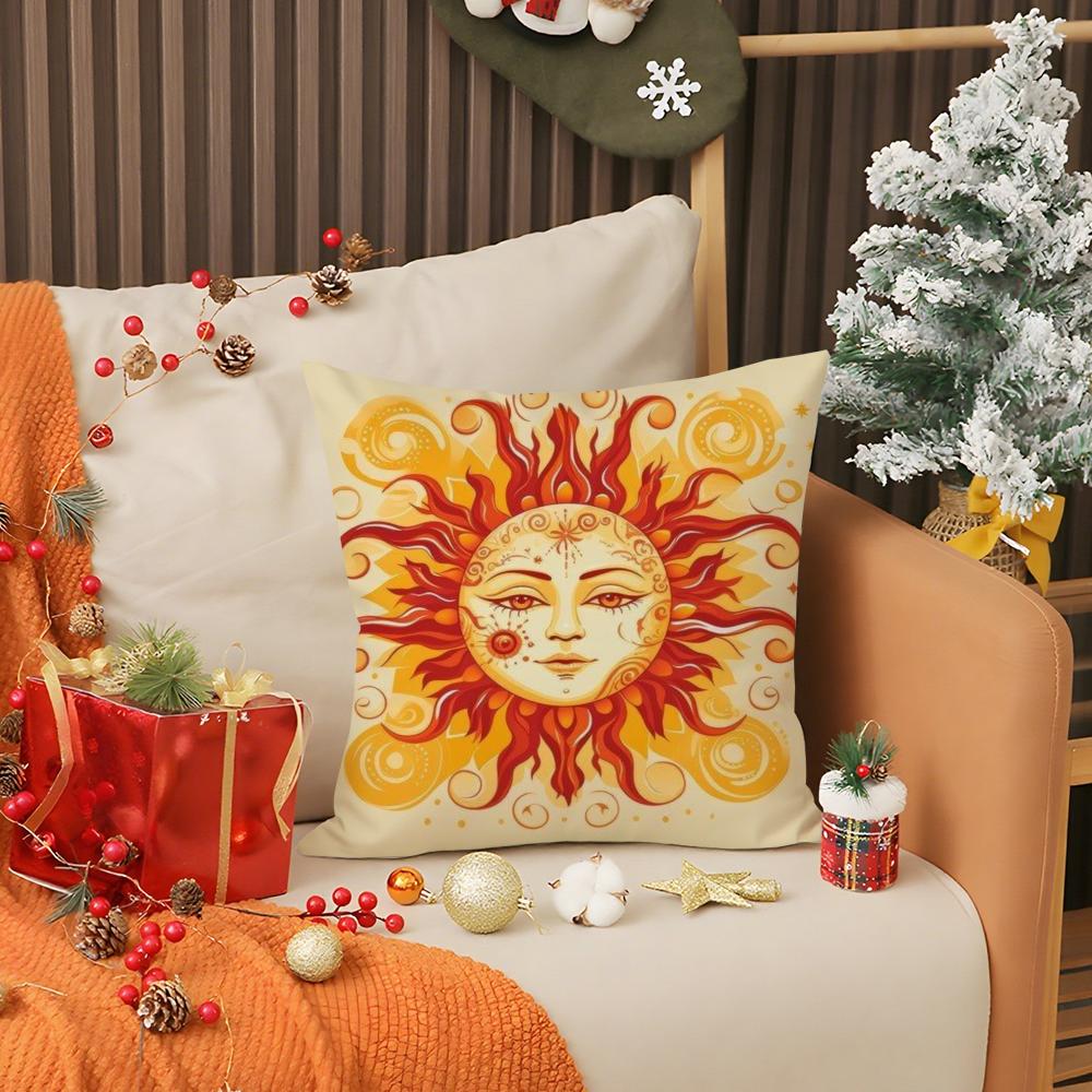 Portia Sun Moon Pattern Pillow Case Printing Pillowcase Living Room Sofa Cushion Cover Bedroom Room Decor