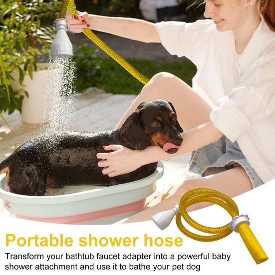 

Насадка-лейка для ванны, портативная душевая лейка для собак, адаптер, не требует установки, инструмент для быстрого купания и ополаскивания жёлтый