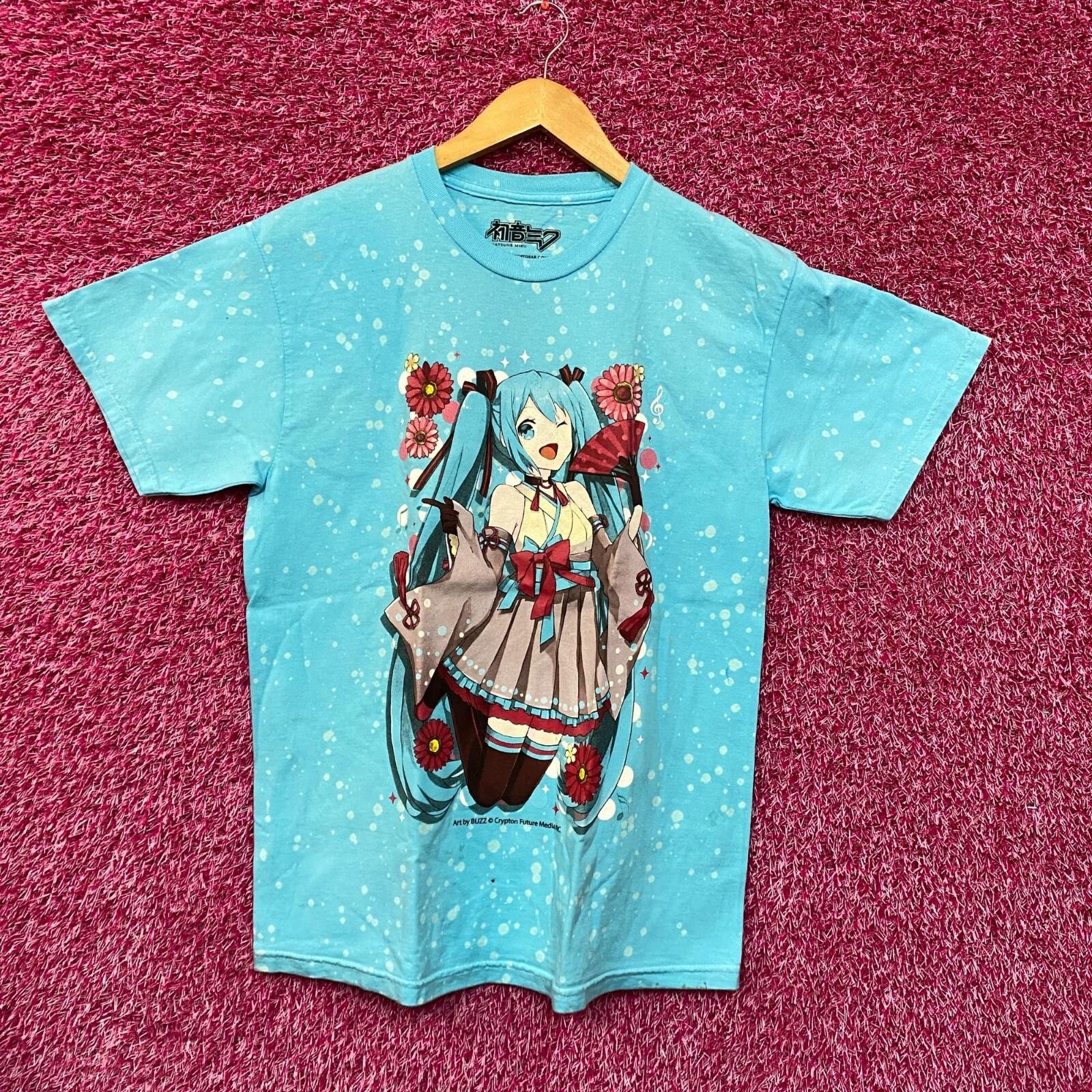 Hatsune Miku Cherry Blossom Bleach Dye Tshirt size medium S