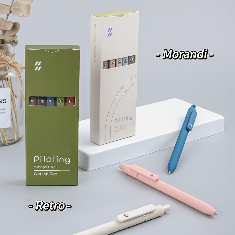 Morandi Renkli Jel Mürekkepli Tükenmez Kalemler, Plastik, Hızlı Kuruyan, Orta Uçlu, 5'li Paket Set, 0.5mm Siyah Mürekkep
