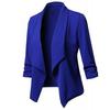 Giacca Blazer da Donna a Manica Lunga Autunnale, Monocolore, con Volant, Vestibilità Aderente?Cappotto