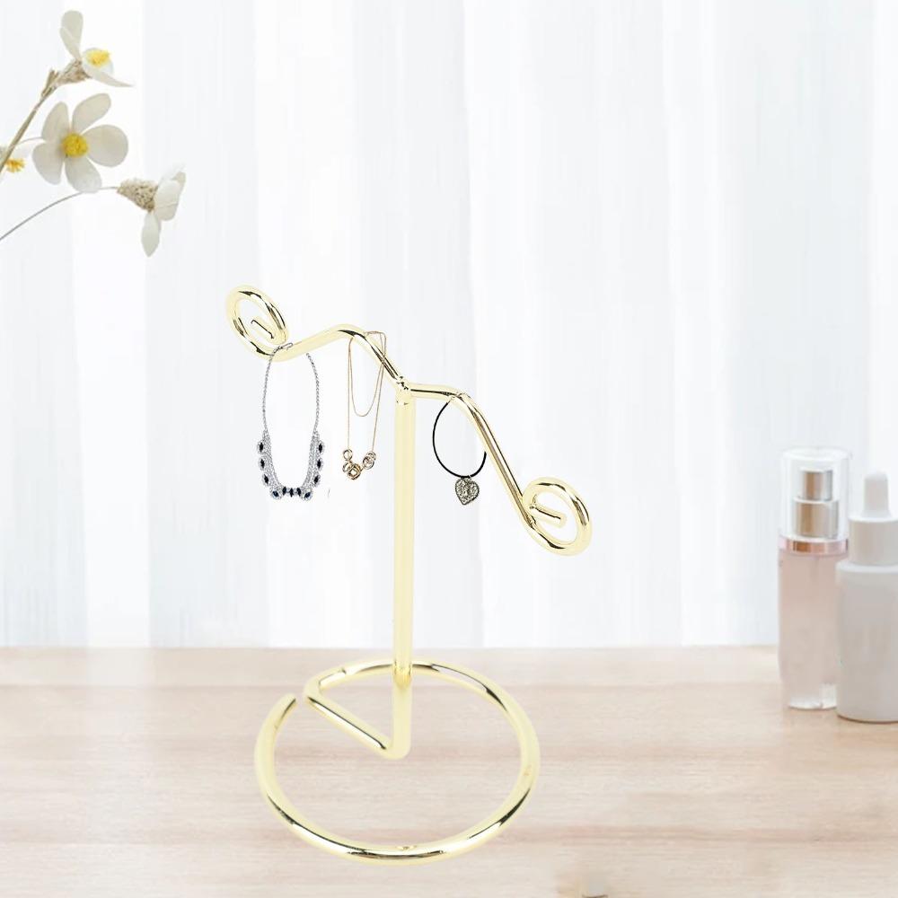 4pcs Electroplate Iron Jewelry Display Rack Light Gold Earring Organizer Stand Shops Exhibition