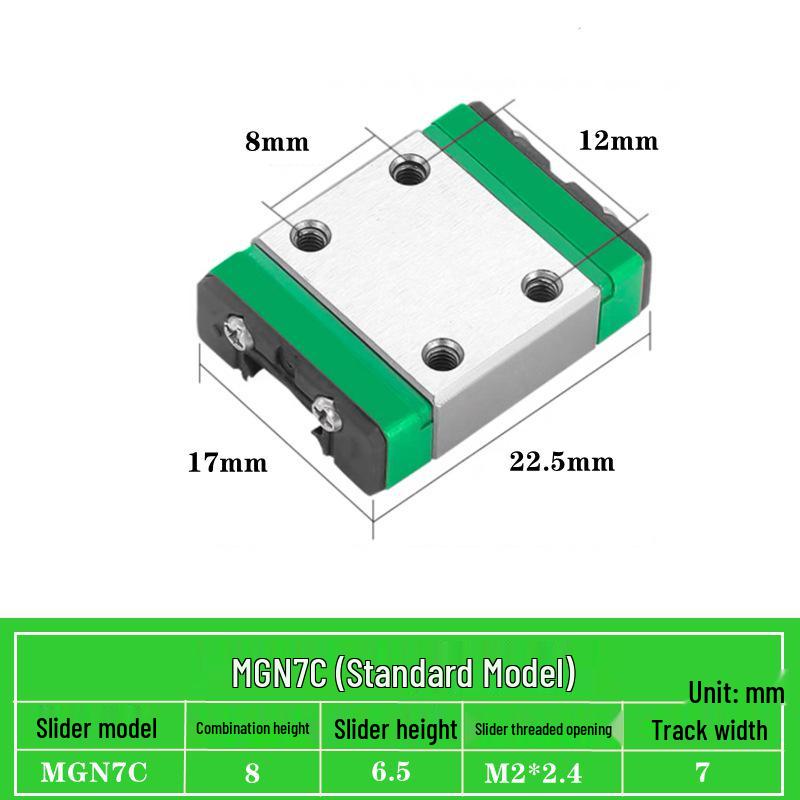 Miniature Linear Guide Block Slider Rail MGN/MGW Series (7C/9C/12C/15C/7H/9H/12H/15H)