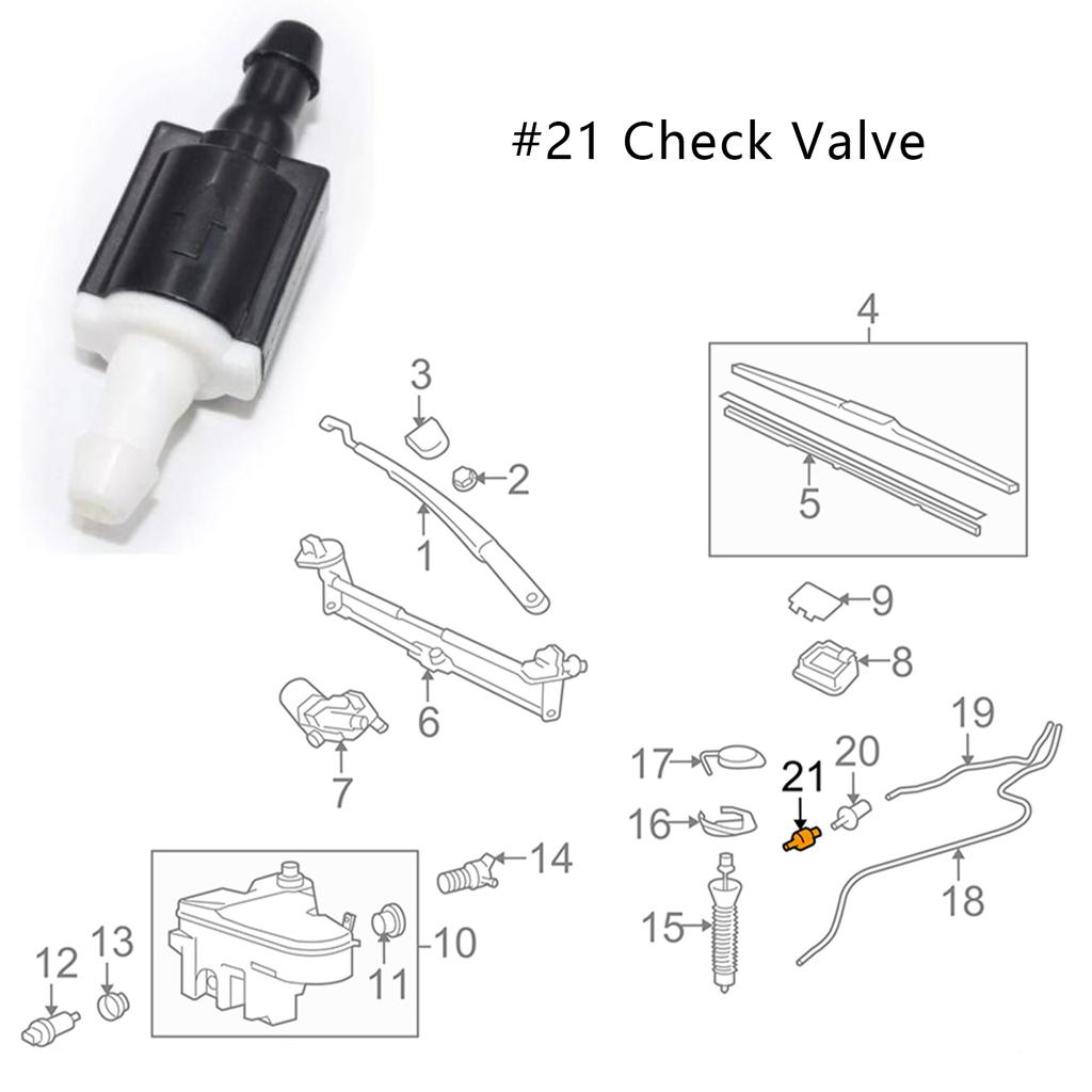 Car Manic 2Pcs Windshield Wiper Washer Non Return Check Valve Improve Glass Washer For Hyundai Getz Part Code 85321-26020