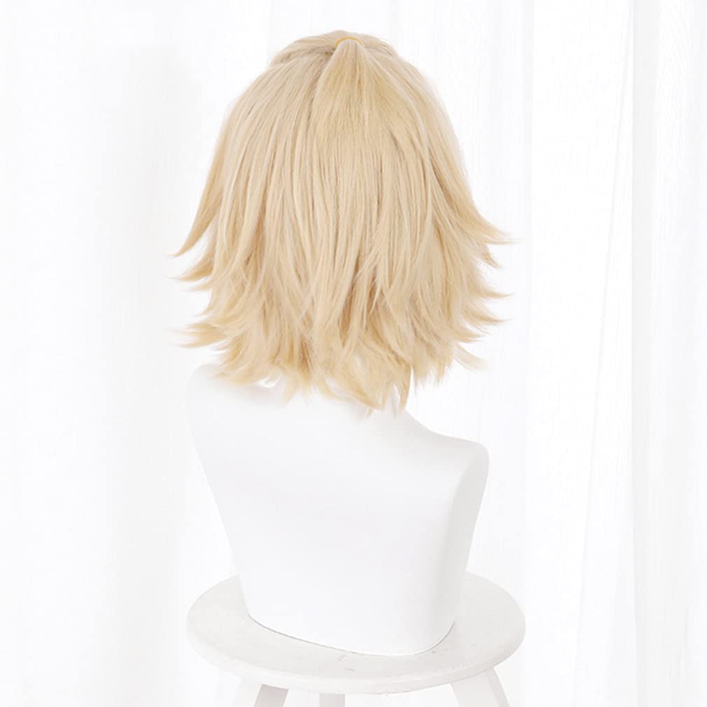 LAOBAO Cosplay Wig - Sano Manjiro (Invincible Mikey) - Heat Resistant, Disguise Wig, Costume Accessory, Blonde, Short, Party, Fancy Dress, Halloween,