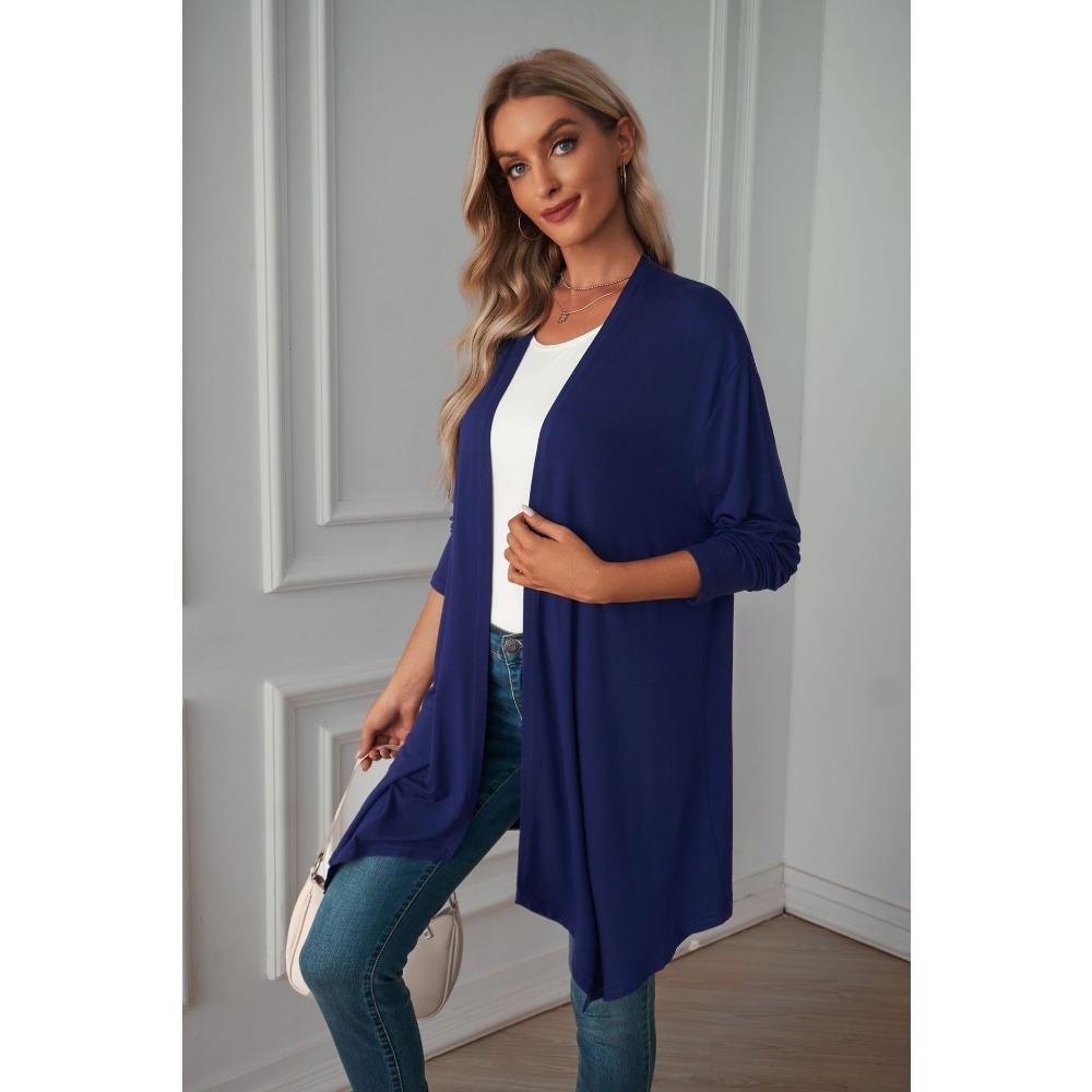 Women's Long Sleeve Jacket Fall New Arrival Solid Color Long Sleeve Cardigan Women's Outerwear Casual Long Top