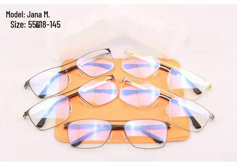 JanaM Square Frame Myopia Glasses: Trendy Metal Optical Eyewear for Men & Women, Slim Steel Design for Larger Faces