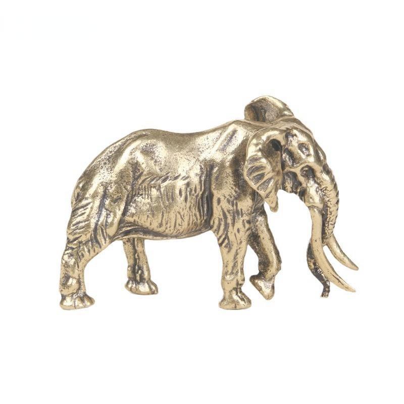 Antike Miniatur-Mammutfiguren, Teehaustier, Tischdekoration, massives Kupfer, Tierhandwerk, Heimdekoration, Wohnzimmer