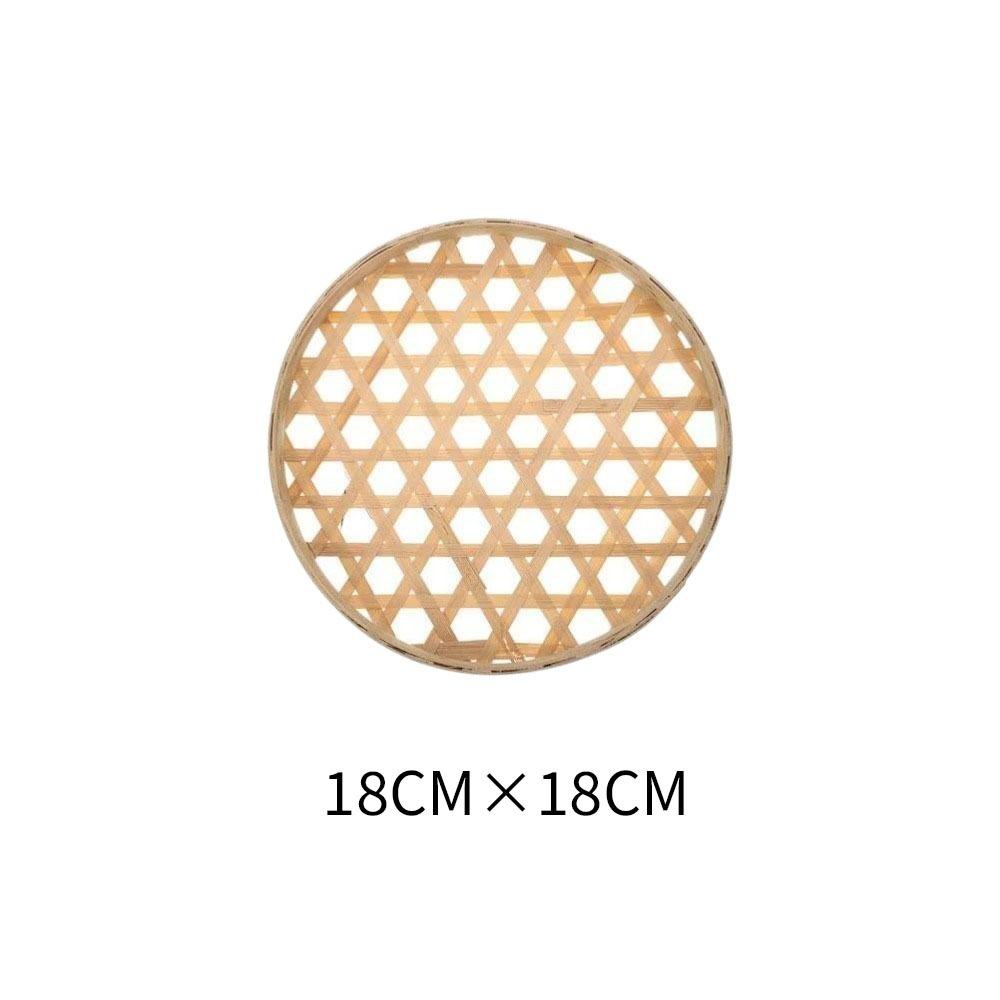 Nature EcoFriendly Bamboo Sieve Basket Round Decorative Bamboo Storage Tray Handwoven Woven Basket Kitchen