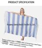 Turkey Striped Cotton Tassel Beach Towel for Adults