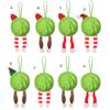 6Pcs Christmas Tree Pendant Striking Design Furry Christmas Furry Ball Decoration Hanging Ornament Seasonal Home Accents