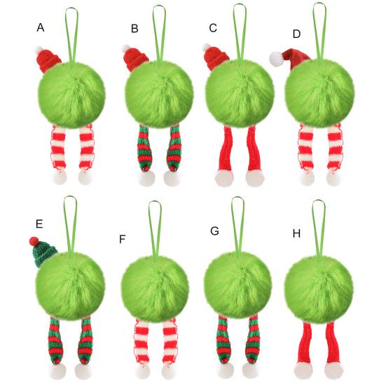 6Pcs Christmas Tree Pendant Striking Design Furry Christmas Furry Ball Decoration Hanging Ornament Seasonal Home Accents