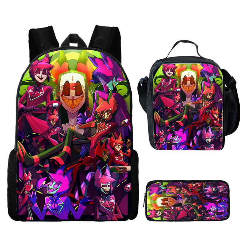 Hell Inn Hazbin Hotel Student School Bag High Value Leisure Oxford Ridge Relief Backpack