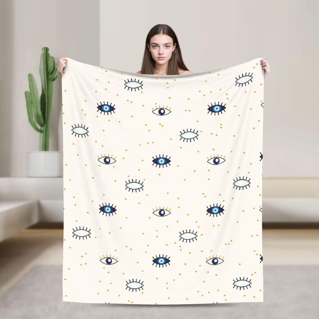Beauty Eyelash Blanket Cartoon Fuzzy Vintage Warm Throw Blankets for Home Restaurant Decoration