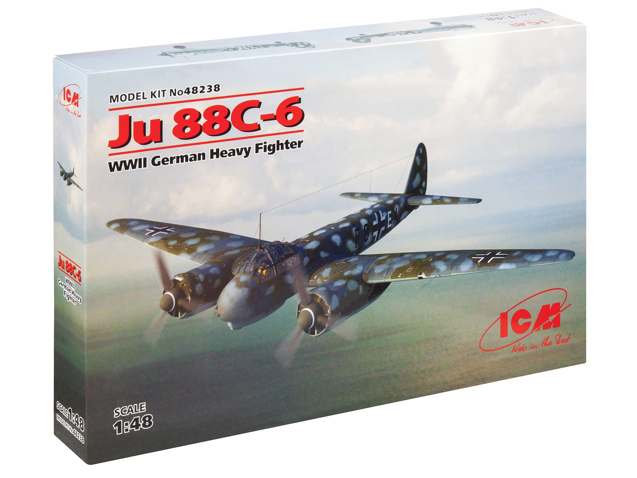 

ICM 1/48 scale German Air Force Junkers Ju88C-6 Heavy Fighter Plastic Model Kit 48238