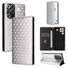 Cubic Grid Texture Flip Leather Phone Case